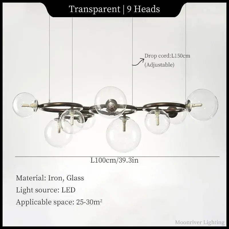 Leif – Modern Glass Ball LED Pendant Light for Dining Tables and Bars Monalume.com