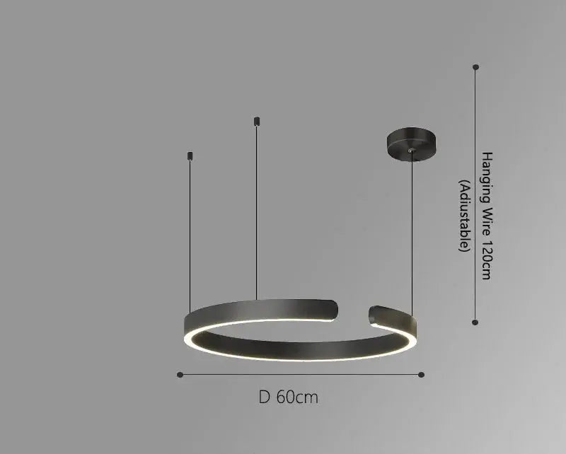 Alberte – Modern Luxury C-Ring Dimmable LED Pendant Lamp Monalume