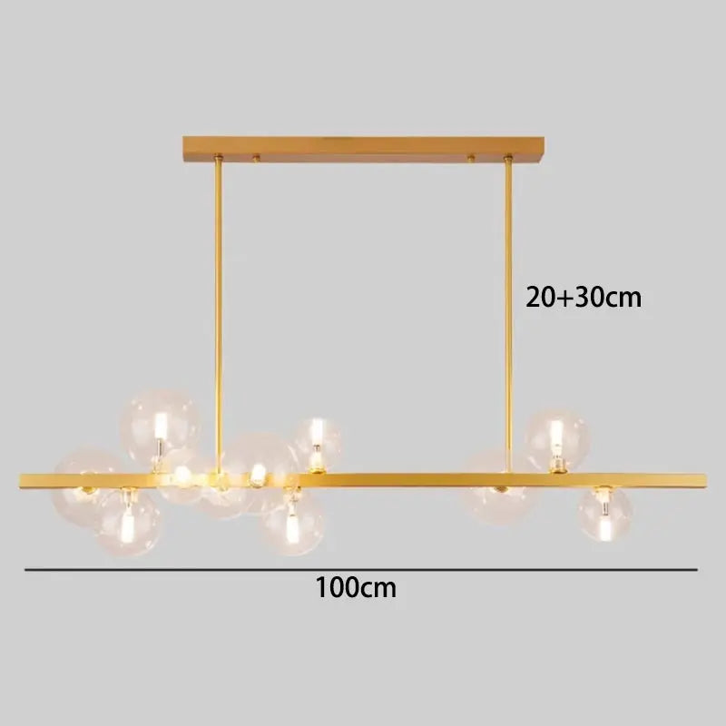 Alvin – Modern LED Pendant Light with Metal and Glass Design for Dining Tables and Bars Monalume.com