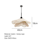Kirsten – Hand-Knitted Wabi-Sabi Hemp Rope LED Pendant Light for Natural, Rustic Decor Monalume