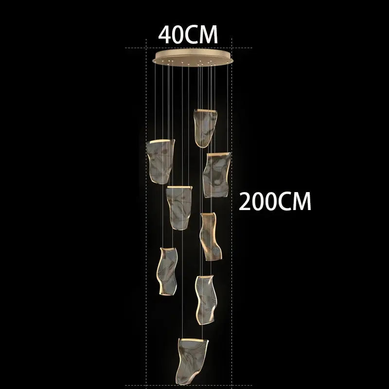 Caelia – Luxury Elegant Modern Dimmable LED Staircase Chandelier Lampasa.com