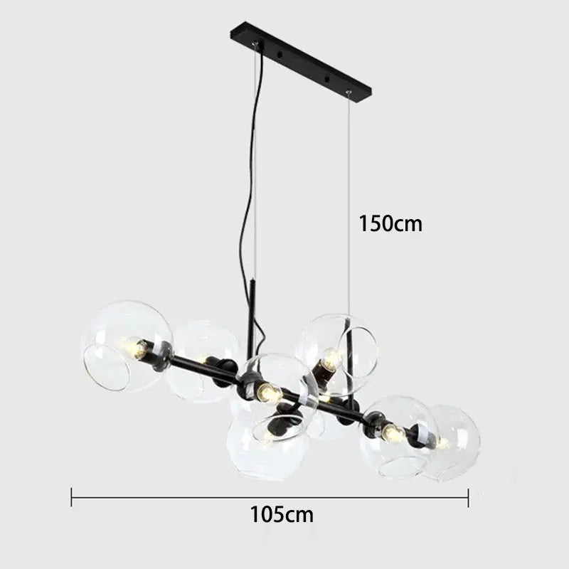 Hanna – Modern Dimmable LED Pendant Light with Glass Ball Design for Dining Tables and Bars Monalume.com
