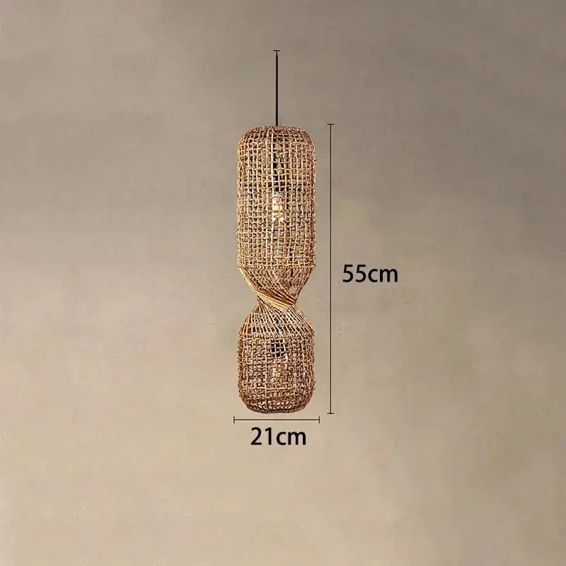 Kira – Vintage-Style Wicker LED Pendant Light for Classic, Cozy Spaces Monalume