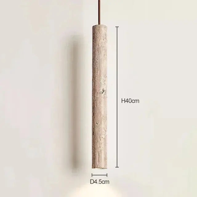 Lars – Cave Stone Long Tube LED Pendant Lamp for Natural, Modern Lighting Monalume