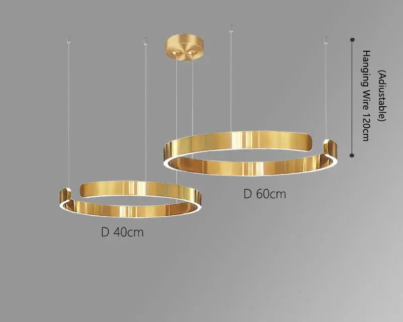 Alberte – Modern Luxury C-Ring Dimmable LED Pendant Lamp Monalume