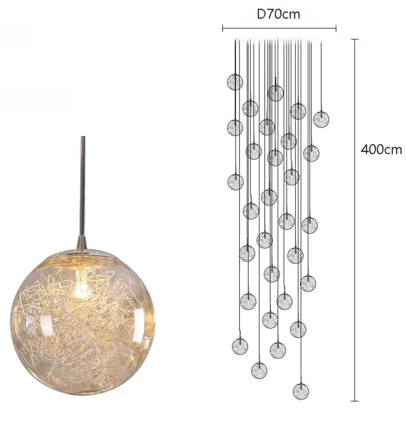 Celestia – Luxury Modern Dimmable LED Staircase Chandelier Lampasa.com