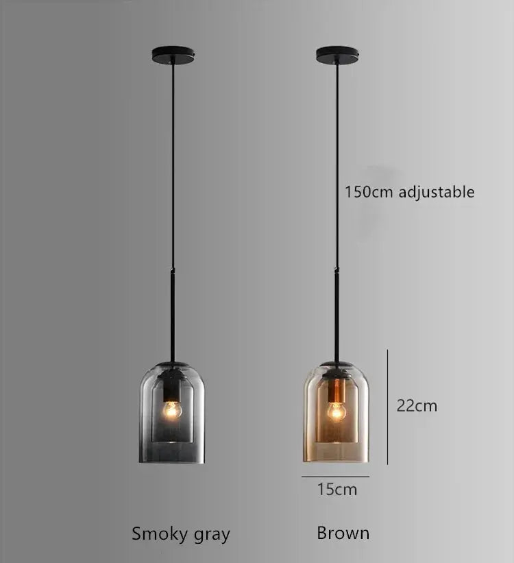 Charlie – Post-Modern LED Pendant Light with Double Glass Design Lampasa.com
