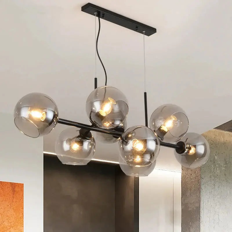 Hanna – Modern Dimmable LED Pendant Light with Glass Ball Design for Dining Tables and Bars Monalume.com