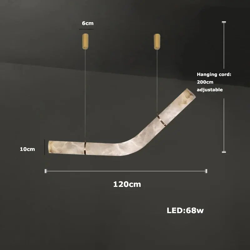Hasteinn – Dimmable LED Pendant Light with Creative Marble Tube Design for Dining Tables and Bars Monalume.com