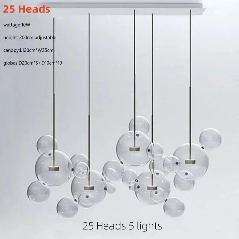 Edzard – Unique Glass Bubble Dimmable LED Pendant Light for Modern Interiors Monalume.com