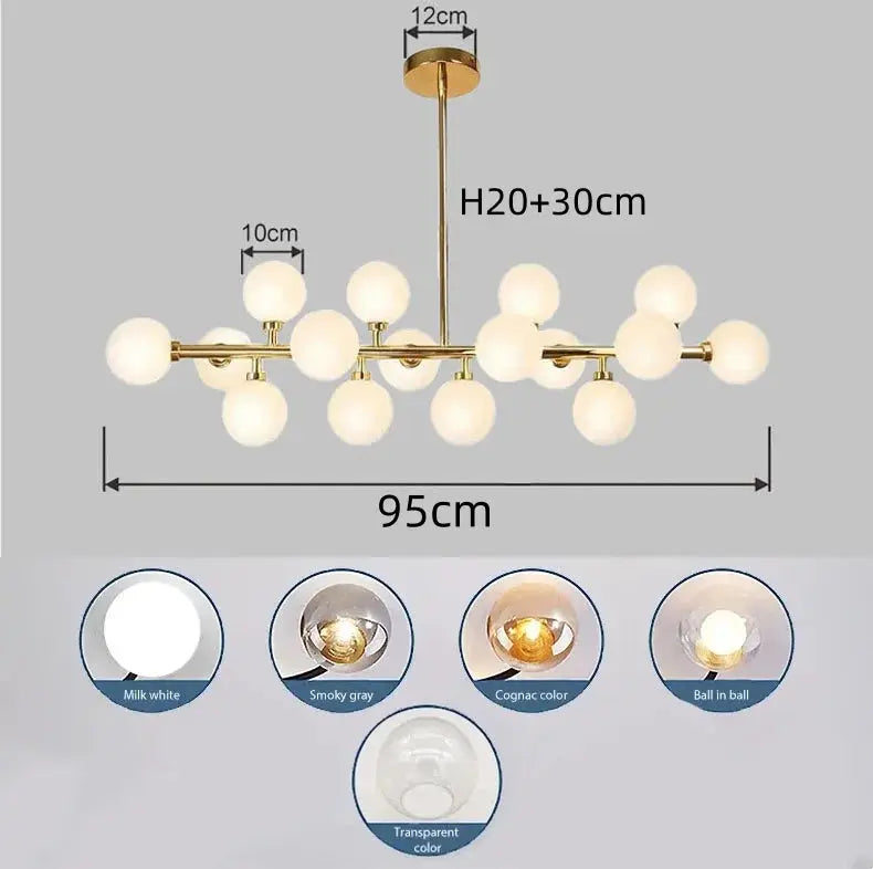 Asmund – Modern Glass Ball LED Pendant Light for Dining Tables and Bars Monalume.com