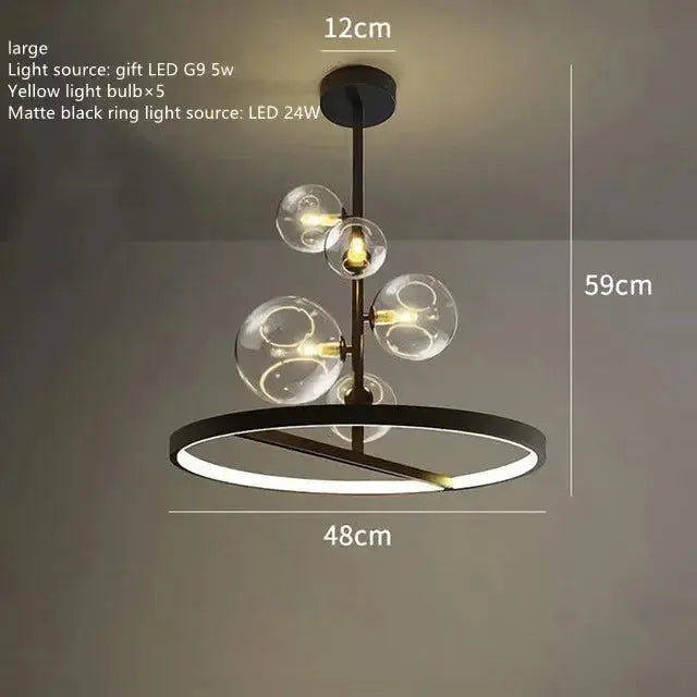 Aleksander – Nordic Artistic LED Pendant Light with Glass Ball Design Monalume.com