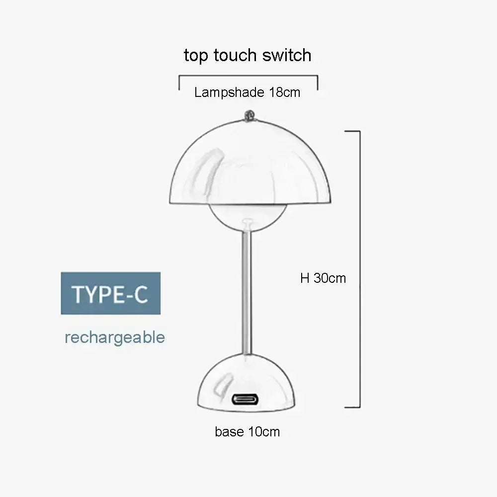 Sora – Rechargeable LED Table Lamp with Touch Sensor and Dimmable Light for Indoor Use Lampasa.com
