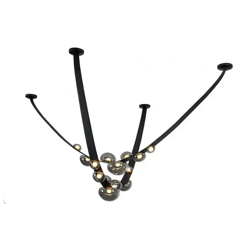 Krystof – Nordic Dimmable LED Pendant Light with Glass Shade and Leather Belt Suspension Monalume.com