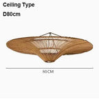 Mika – Handmade Round Japanese Rattan LED Pendant Light for Minimalist Interiors Monalume