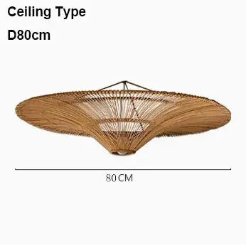 Mika – Handmade Round Japanese Rattan LED Pendant Light for Minimalist Interiors Monalume