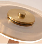 Julius – Mushroom-Style Glass and Walnut LED Table Lamp for Elegant Living Spaces Monalume