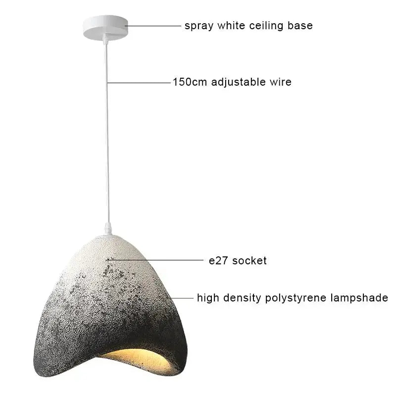 Kaia – Handmade Japandi Wabi-Sabi LED Pendant Light for Serene, Minimalist Interiors Monalume.com