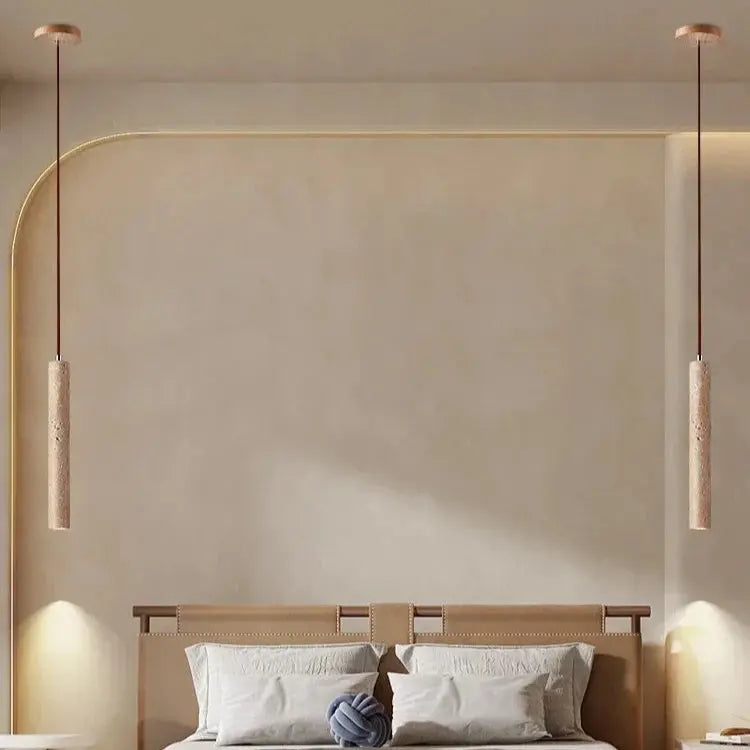 Lars – Cave Stone Long Tube LED Pendant Lamp for Natural, Modern Lighting Monalume