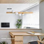 Danby – Nordic Wooden and Glass Ball LED Pendant Lamp for Warm, Modern Decor Monalume