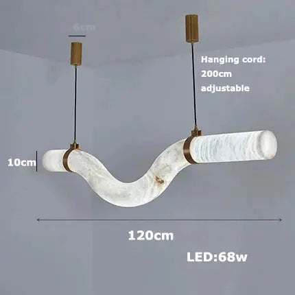 Hasteinn – Dimmable LED Pendant Light with Creative Marble Tube Design for Dining Tables and Bars Monalume.com