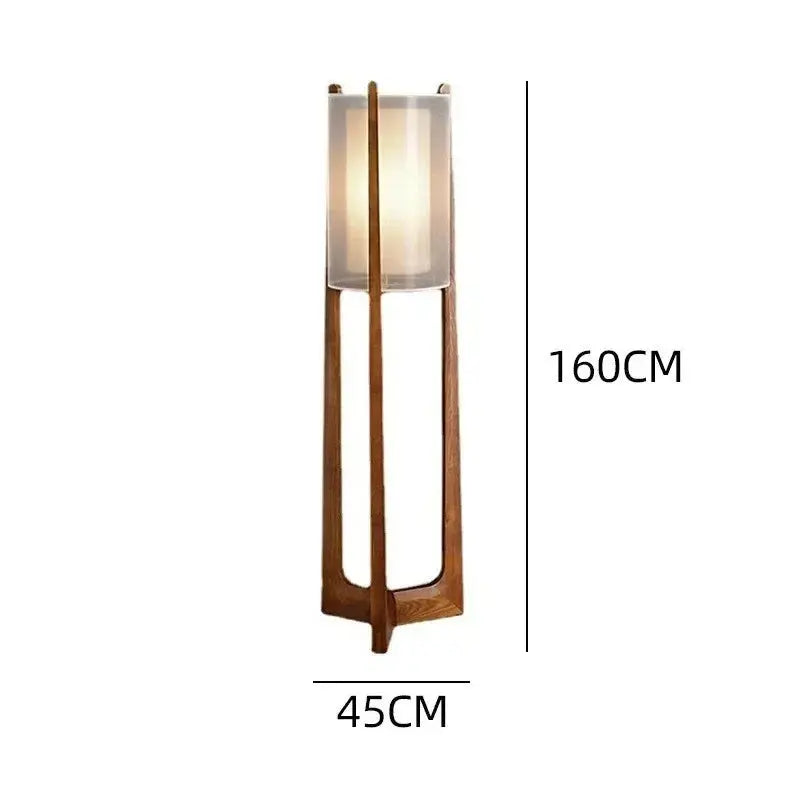 Ingvild – Japanese-Style Solid Wood LED Floor Lamp with Lantern Design Lampasa.com