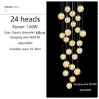 Axelle – Modern Dimmable LED Glass Ball Staircase Chandelier for Elegant Lighting Monalume