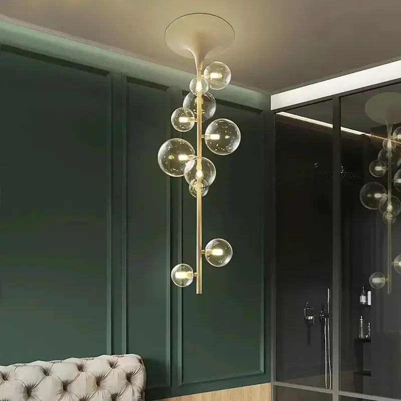 Alfred – Modern Minimalist LED Pendant Light with Glass Ball Design for Ceilings Monalume.com