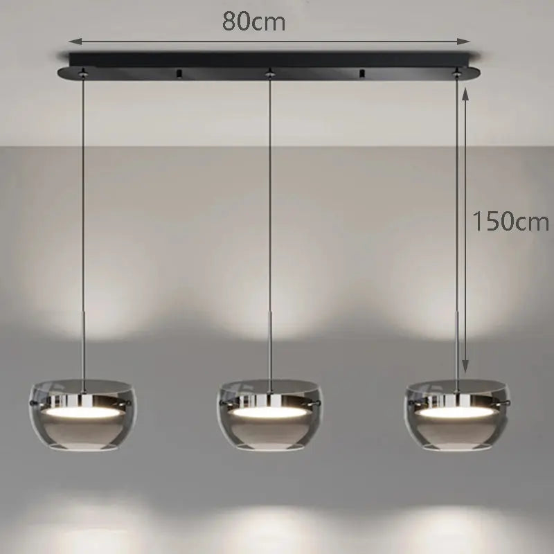 Haakon – Modern Smoked Glass LED Pendant Light for Dining Tables and Bars Monalume.com