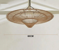 Mika – Handmade Round Japanese Rattan LED Pendant Light for Minimalist Interiors Monalume