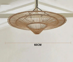 Mika – Handmade Round Japanese Rattan LED Pendant Light for Minimalist Interiors Monalume