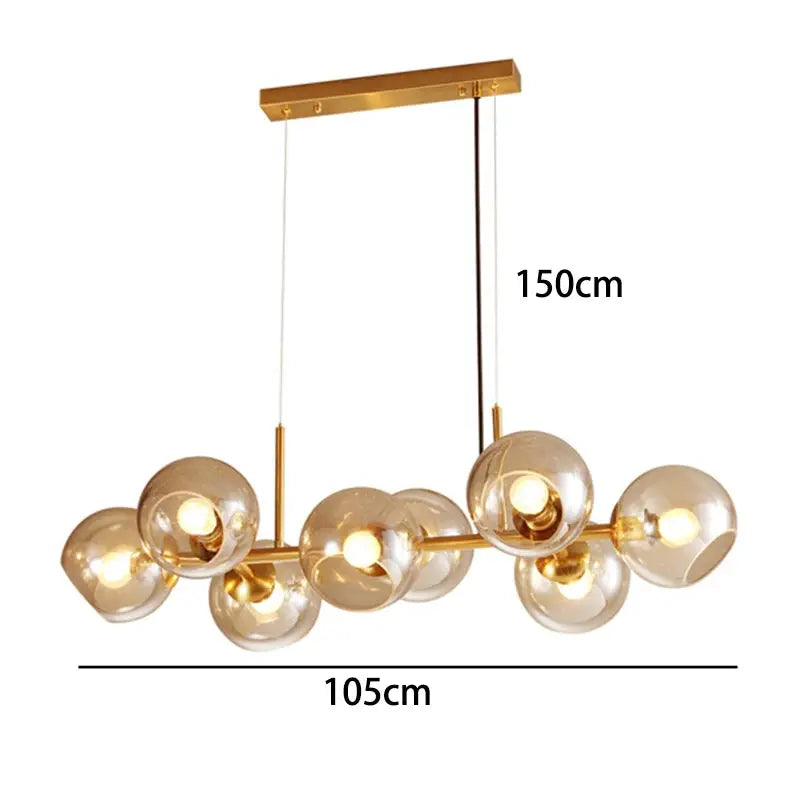 Hanna – Modern Dimmable LED Pendant Light with Glass Ball Design for Dining Tables and Bars Monalume.com