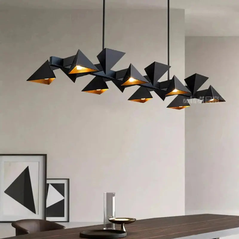 Thora – Modern geometric LED pendant lamp with metal frame for kitchen islands and other spaces Lampasa.com