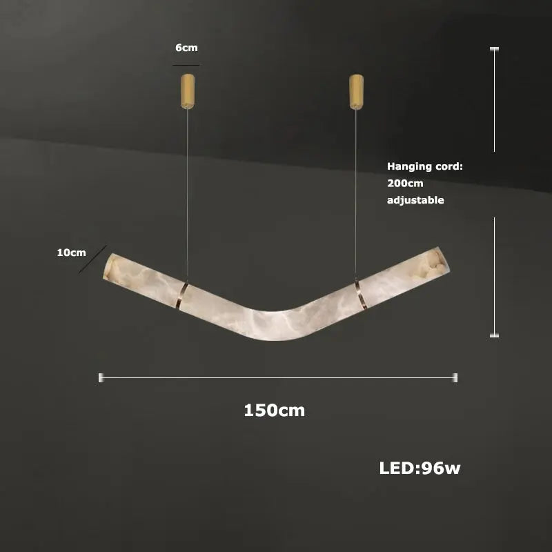 Hasteinn – Dimmable LED Pendant Light with Creative Marble Tube Design for Dining Tables and Bars Monalume.com