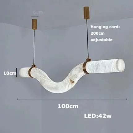 Hasteinn – Dimmable LED Pendant Light with Creative Marble Tube Design for Dining Tables and Bars Monalume.com
