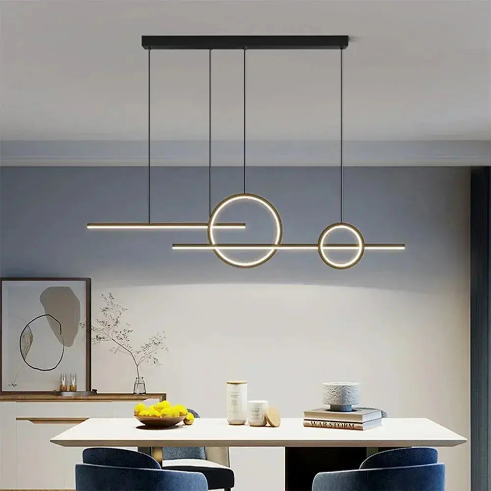Vegard – Minimalist Double Ring Dining Table Dimmable LED Pendant Lamp Lampasa.com