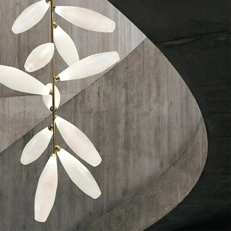 Malou – Scandinavian Rice Grain Glass Dining Table Dimmable LED Pendant Lamp Lampasa.com