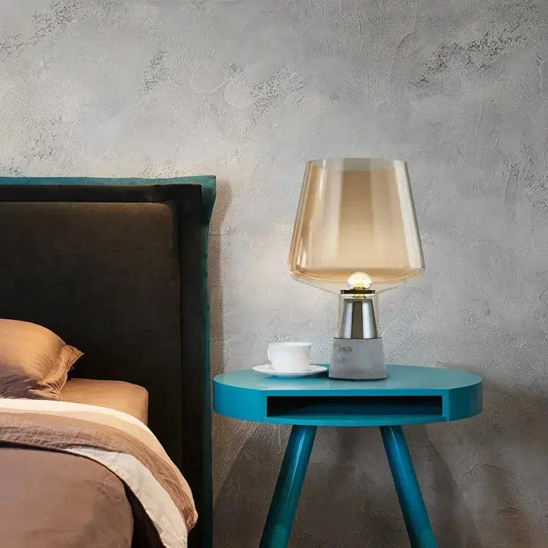 Jens – Modern Italian Blown Glass LED Table Lamp with Sleek Design Monalume
