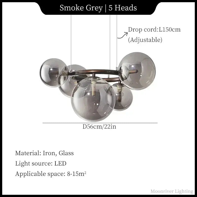 Leif – Modern Glass Ball LED Pendant Light for Dining Tables and Bars Monalume.com