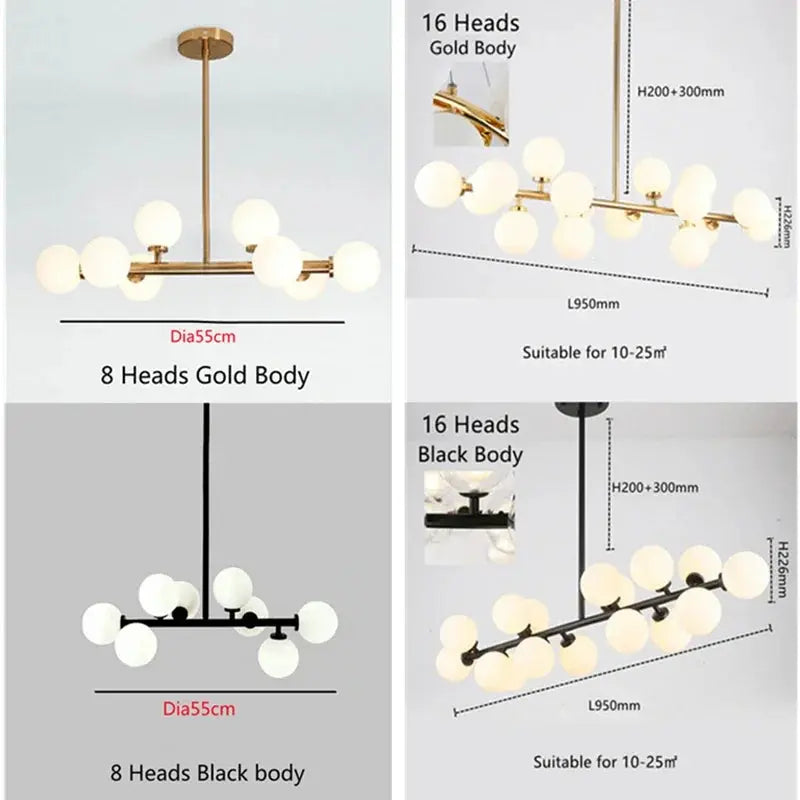 Asmund – Modern Glass Ball LED Pendant Light for Dining Tables and Bars Monalume.com