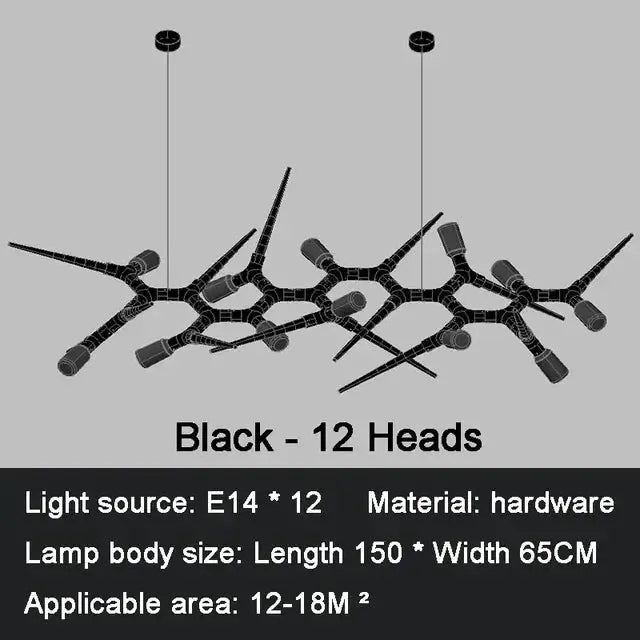 Thorsten – Modern Antler-Style Dimmable LED Pendant Monalume.com