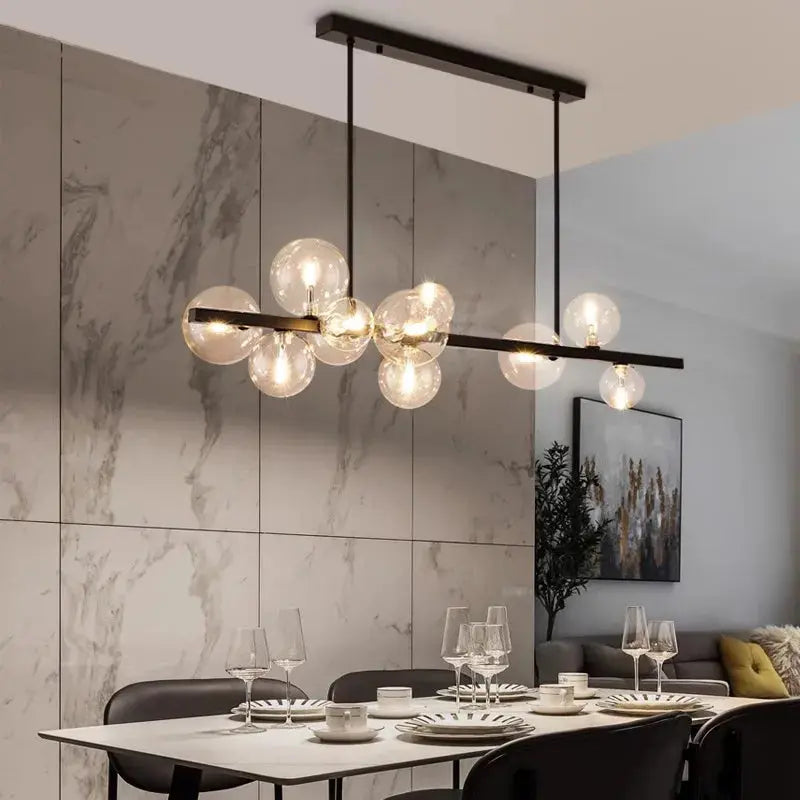 Alvin – Modern LED Pendant Light with Metal and Glass Design for Dining Tables and Bars Monalume.com