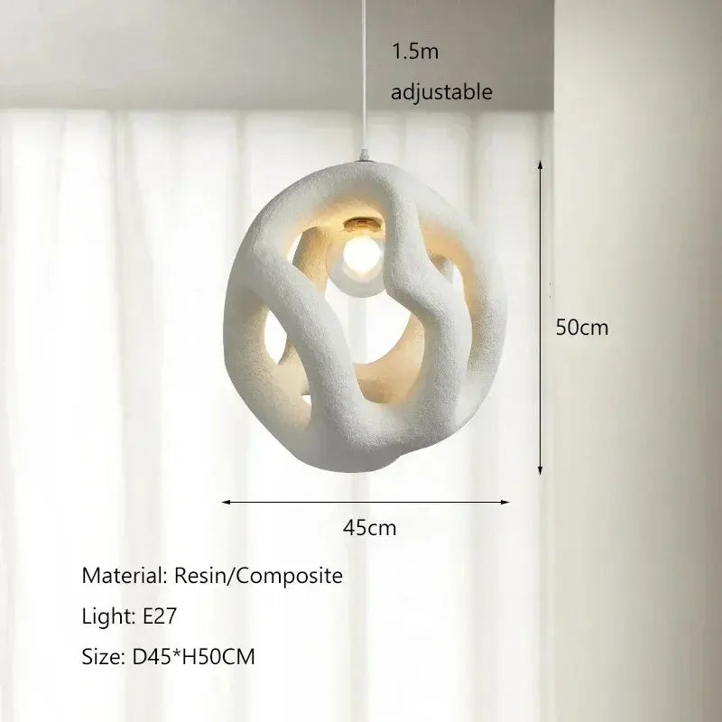 Misaki – Unique Handmade Japanese Wabi-Sabi LED Pendant Light for Tranquil, Minimalist Interiors Monalume