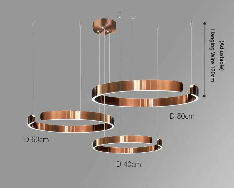 Alberte – Modern Luxury C-Ring Dimmable LED Pendant Lamp Monalume