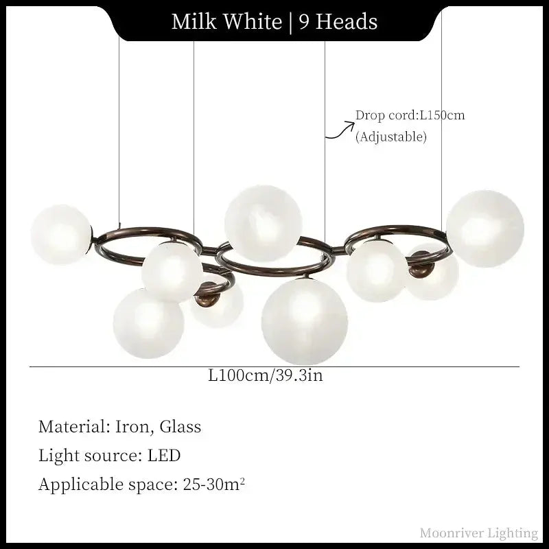 Leif – Modern Glass Ball LED Pendant Light for Dining Tables and Bars Monalume.com