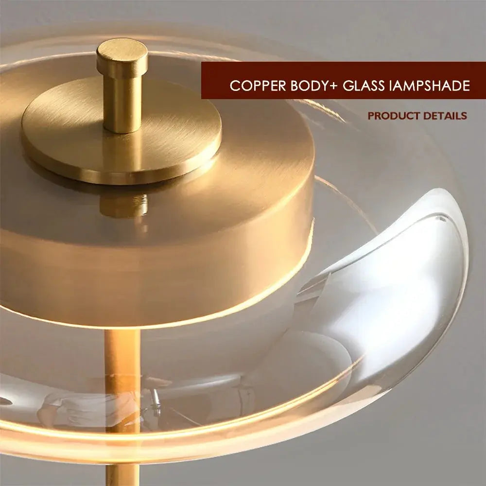 Valora – Elegant Gold Modern Glass LED Table Lamp Lampasa.com