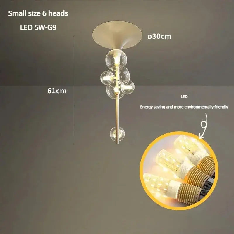 Alfred – Modern Minimalist LED Pendant Light with Glass Ball Design for Ceilings Monalume.com