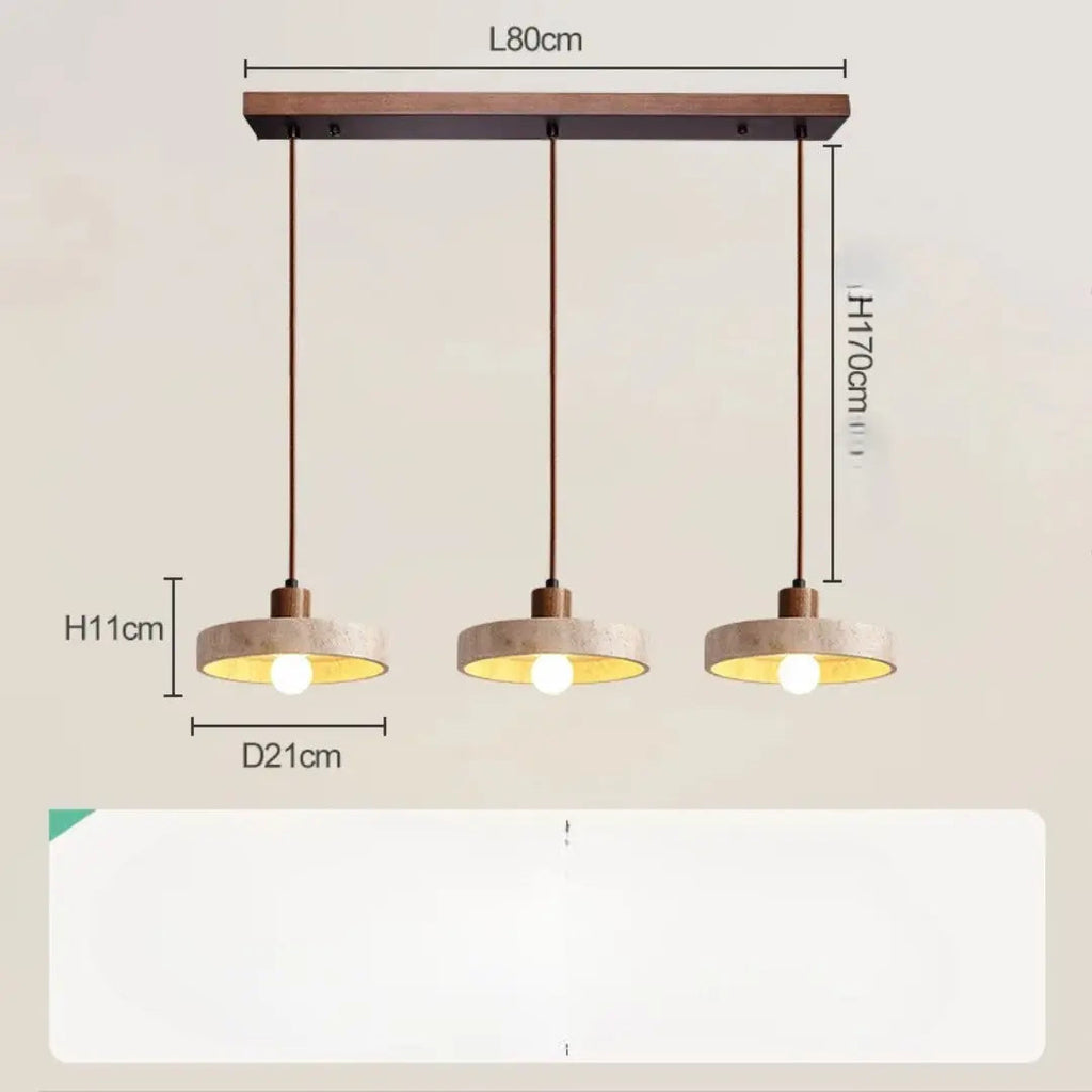 Oskar – Natural Stone & Wood LED Pendant Lamp Lampasa.com