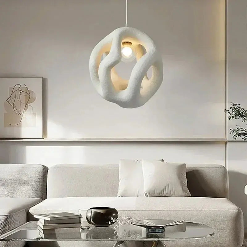 Misaki – Unique Handmade Japanese Wabi-Sabi LED Pendant Light for Tranquil, Minimalist Interiors Monalume