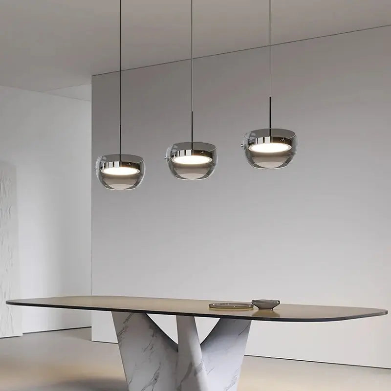 Haakon – Modern Smoked Glass LED Pendant Light for Dining Tables and Bars Monalume.com
